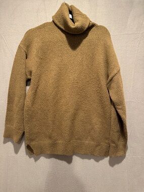 OAK + FORT Women's Turtleneck Sweater in Camel Brown
